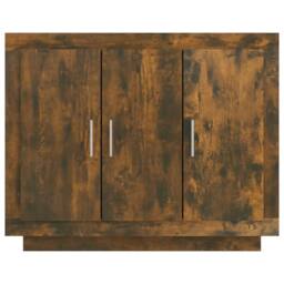 Berkfield Home Sideboard Smoked Oak 92x35x75 cm Engineered Wood in Brown - Size: 92 x 35 x 75 cm - thumbnail 5