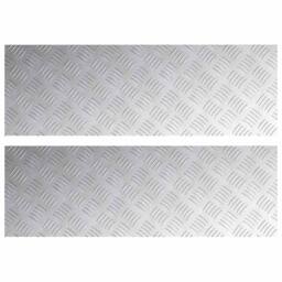 Berkfield Home Aluminium Checker Plates 2 pcs Anti-Slip 90x30 cm in Silver - Size: Medium - thumbnail 2