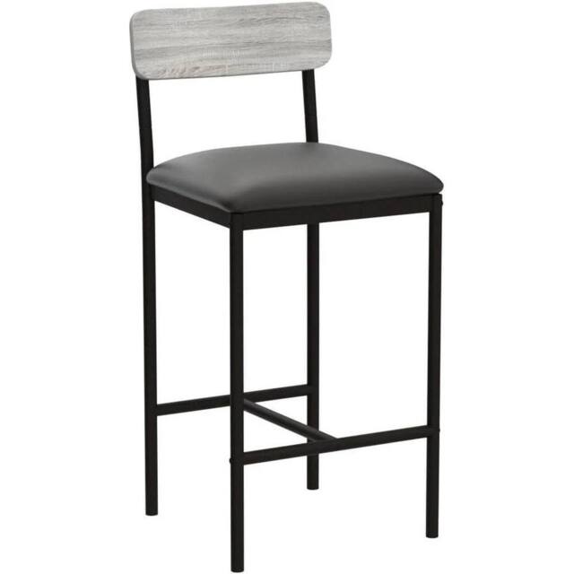 VOGREX 4 pcs Upholstered Barstool Breakfast Pub Counter in Black - image 1