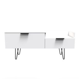 Ready Assembled 2 U Fuji TV Console Unit (Ready Assembled) in White - thumbnail 1
