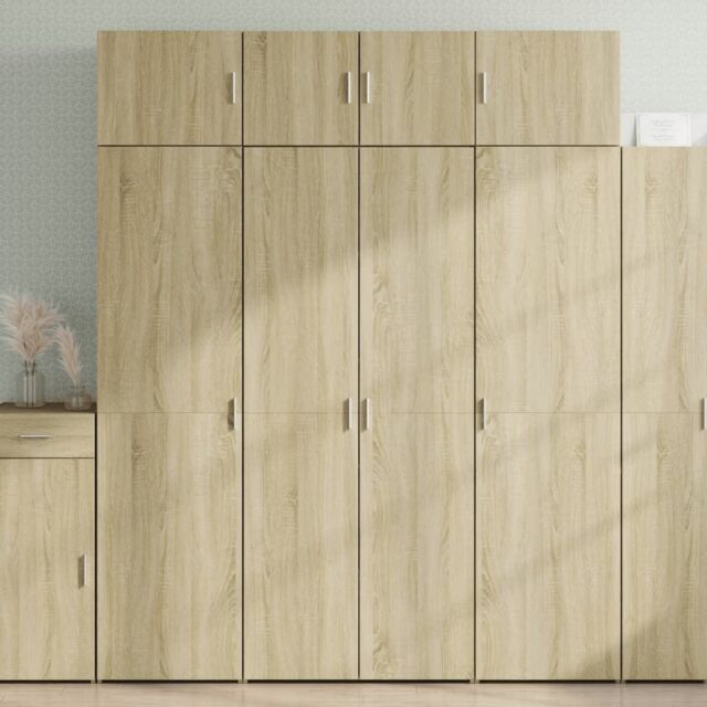 Berkfield Home Storage Cabinet Sonoma Oak 80x42.5x225 cm Engineered Wood in Brown - image 1