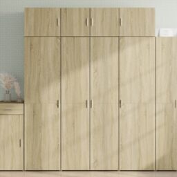Berkfield Home Storage Cabinet Sonoma Oak 80x42.5x225 cm Engineered Wood in Brown - thumbnail 1