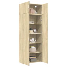 Berkfield Home Storage Cabinet Sonoma Oak 80x42.5x225 cm Engineered Wood in Brown - thumbnail 3