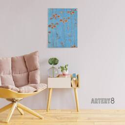 "Artery8 Vintage Vine Illustration Canvas Wall Art Print Shin Bijutsukai in Blue - Size: W18"" x H24""" - thumbnail 3