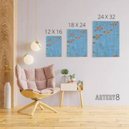 "Artery8 Vintage Vine Illustration Canvas Wall Art Print Shin Bijutsukai in Blue - Size: W18"" x H24""" - thumbnail 4
