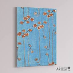 "Artery8 Vintage Vine Illustration Canvas Wall Art Print Shin Bijutsukai in Blue - Size: W18"" x H24""" - thumbnail 2