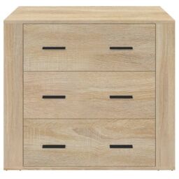 Berkfield Home Sideboard Sonoma Oak 80x33x70 cm Engineered Wood in Beige - Size: 80 x 33 x 70 cm - thumbnail 3