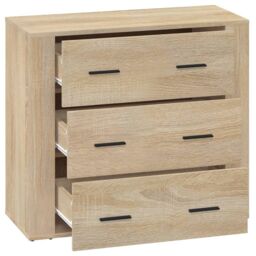 Berkfield Home Sideboard Sonoma Oak 80x33x70 cm Engineered Wood in Beige - Size: 80 x 33 x 70 cm - thumbnail 4