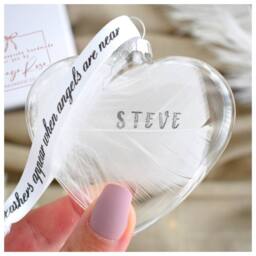 Amaya Rose Ltd Personalised Memorial Keepsake Bauble. Christmas Decoration Custom in Clear - thumbnail 3