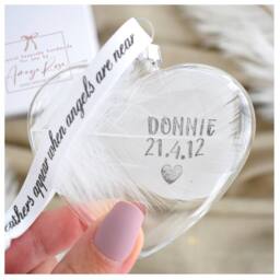 Amaya Rose Ltd Personalised Memorial Keepsake Bauble. Christmas Decoration Custom in Clear - thumbnail 9