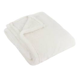 Furn Kallu Reversible Faux-Fur Throw in Ecru - Size: 130 cm x 180 cm - thumbnail 2