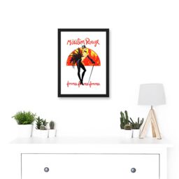 Artery8 Burlesque Moulin Rouge Paris Girls Girls Girls French Vintage Advert Artwork Framed Wall Art Print A4 in Black - thumbnail 2