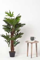 Homescapes Artificial Rhapis Excelsa Palm Tree, 120 cm Tall in Green - thumbnail 6