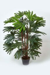 Homescapes Artificial Rhapis Excelsa Palm Tree, 120 cm Tall in Green - thumbnail 1
