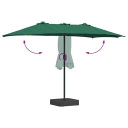 Berkfield Home Garden Parasol Folding Green 385 x 209 x 244 cm Fabric - thumbnail 8