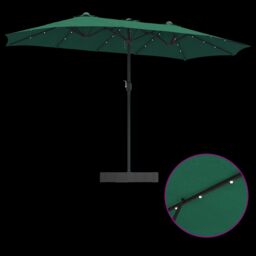 Berkfield Home Garden Parasol Folding Green 385 x 209 x 244 cm Fabric - thumbnail 9