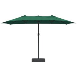 Berkfield Home Garden Parasol Folding Green 385 x 209 x 244 cm Fabric - thumbnail 4