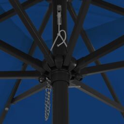Berkfield Home Square Garden Parasol with LED Lights 295x245 cm in Azure Blue - thumbnail 5