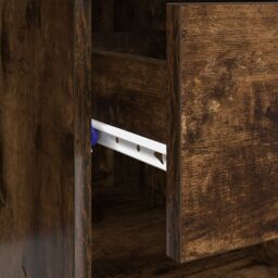 Berkfield Home Desk with Storage Smoked Oak 90x49.5x75 cm Engineered wood - thumbnail 9