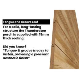Dunster House Wooden Porch Canopy Kit 2m x 1.5m Black Shingles Full Height 2 Post in Brown - thumbnail 3