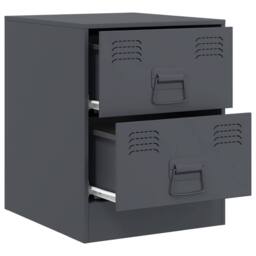 Berkfield Home Durable Bedside Cabinets 2 pcs Anthracite 34.5x39x44 cm Steel in Dark Grey - thumbnail 7
