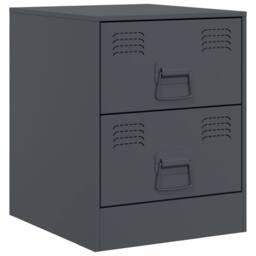 Berkfield Home Durable Bedside Cabinets 2 pcs Anthracite 34.5x39x44 cm Steel in Dark Grey - thumbnail 6
