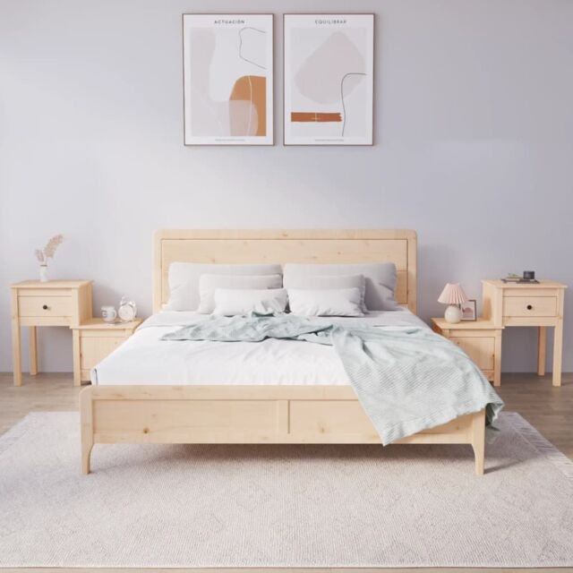 Berkfield Home Bedside Cabinet 2 pcs 79.5x38x65.5 cm Solid Wood Pine in Brown - image 1