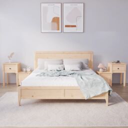 Berkfield Home Bedside Cabinet 2 pcs 79.5x38x65.5 cm Solid Wood Pine in Brown - thumbnail 1