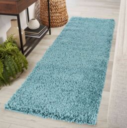 Desire Rugs Modern Elegant Soft Shaggy Rug for Living Rooms - Stylish Area Rugs in Duck Egg Blue - Size: 60 cm x 110 cm - thumbnail 7