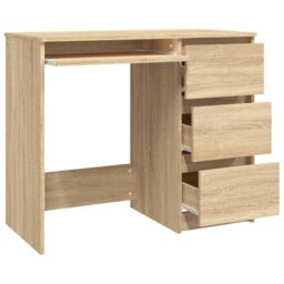 Berkfield Home Desk Sonoma Oak 90x45x76 cm Engineered Wood in Brown - Size: 90 x 45 x 76 cm - thumbnail 4