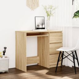 Berkfield Home Desk Sonoma Oak 90x45x76 cm Engineered Wood in Brown - Size: 90 x 45 x 76 cm