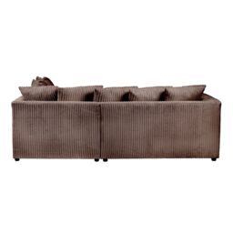 SquareBoxx Lennox Jumbo Cord Corner Sofa Right Hand Facing Chaise in Chocolate - thumbnail 3