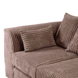 SquareBoxx Lennox Jumbo Cord Corner Sofa Right Hand Facing Chaise in Chocolate - thumbnail 4