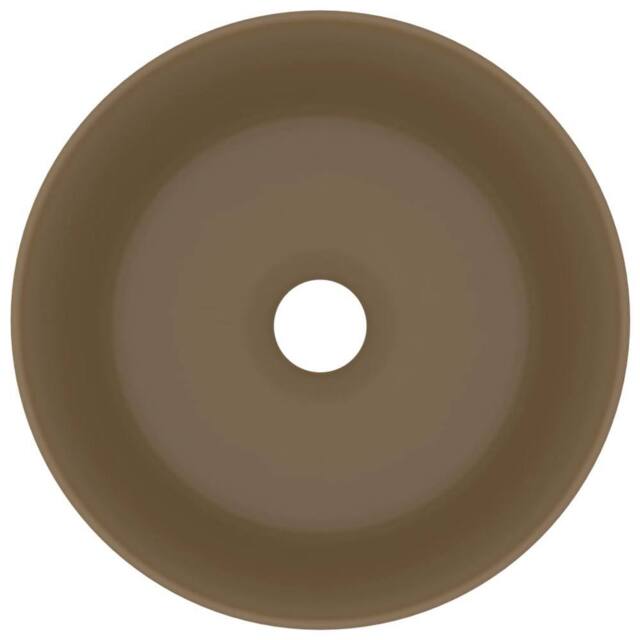 Berkfield Home Luxury Wash Basin Round Matt Cream 40x15 cm Ceramic in Taupe - image 1