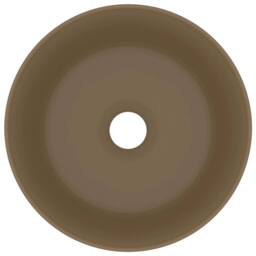 Berkfield Home Luxury Wash Basin Round Matt Cream 40x15 cm Ceramic in Taupe