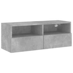 Berkfield Home TV Wall Cabinet Concrete Grey 80x30x30 cm Engineered Wood - Size: 80 x 30 x 30 cm - thumbnail 3