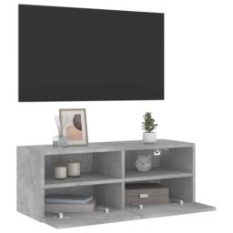 Berkfield Home TV Wall Cabinet Concrete Grey 80x30x30 cm Engineered Wood - Size: 80 x 30 x 30 cm - thumbnail 6