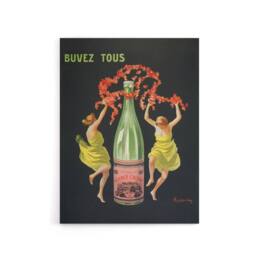"Artery8 Drink All Cachat Vintage Ad Canvas Wall Art Print Cappiello in Black - Size: W12"" x H16""" - thumbnail 1