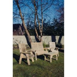 Churnet Valley Garden Furniture Ltd Multi Set, Wooden Garden Table & Chairs - Fully Assembled in Brown - thumbnail 2