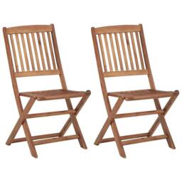 Berkfield Home Durable Folding Outdoor Chairs 2 pcs Solid Acacia Wood in Brown - thumbnail 2