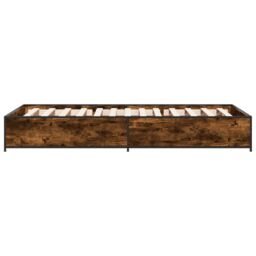 Berkfield Home Bed Frame without Mattress Smoked Oak 75x190 cm Small Single in Brown - thumbnail 5