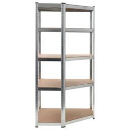 Berkfield Home Storage Shelf Silver 90x90x180 cm Steel & MDF - Size: 90 x 90 x 180 cm