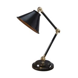 Loops Table Lamp Black & Highly Polished Brass Finish LED E27 60W Bulb d02098 - thumbnail 1