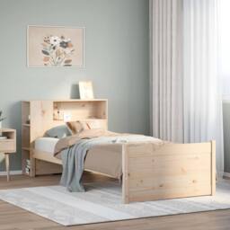 Berkfield Home Bookcase Bed without Mattress 75x190cm Small Single Solid Wood Pine in Light Brown - thumbnail 2
