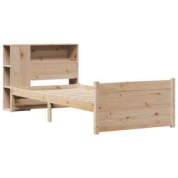 Berkfield Home Bookcase Bed without Mattress 75x190cm Small Single Solid Wood Pine in Light Brown - thumbnail 3