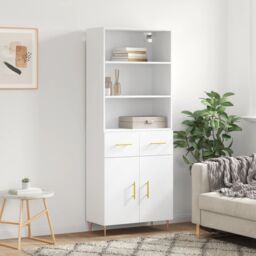 Berkfield Home Highboard White 69.5x34x180 cm Engineered Wood - thumbnail 1