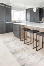 Kukoon Runner Rug Silver Grey Metallic Distressed Abstract Long Hallway Rugs - Size: 70 cm x 240 cm - thumbnail 2