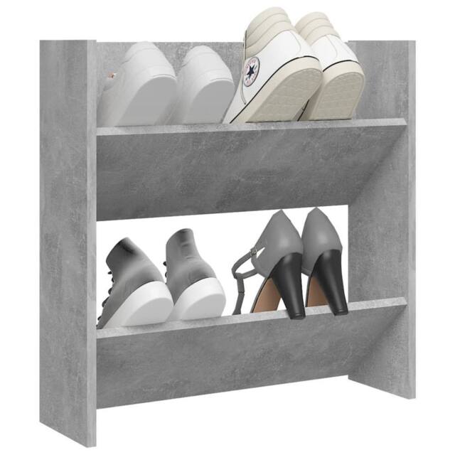 Berkfield Home Wall Shoe Cabinet Concrete Grey 60x18x60 cm Engineered Wood - Size: 60 x 18 x 60 cm - image 1