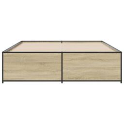 Berkfield Home Bed Frame without Mattress Sonoma Oak 140x200 cm in Brown - thumbnail 4