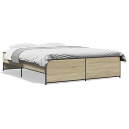 Berkfield Home Bed Frame without Mattress Sonoma Oak 140x200 cm in Brown - thumbnail 2